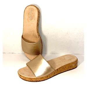 Easy Spirit Shoes - New Sz 8.5 W Blush Bronze Leather Sandal Slides Easy Spirit Shoes - New Sz 8.5 W Blush Bronze Leather Sandal Slides
